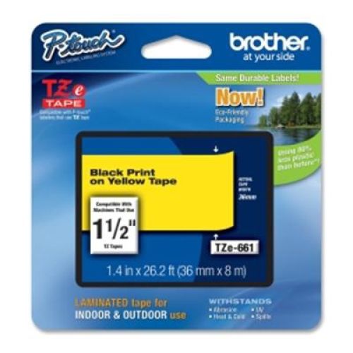 BROTHER Fita laminada amarelo/ preto 36mm , Brother , BROTZE661 , 4977766686778